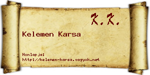 Kelemen Karsa névjegykártya