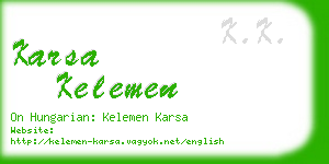 karsa kelemen business card